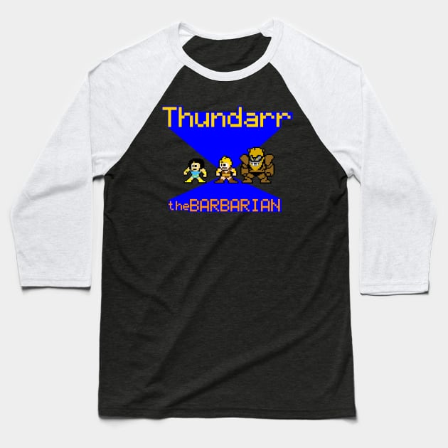 Thundarr the Barbarian 8Bit Baseball T-Shirt by chriswig